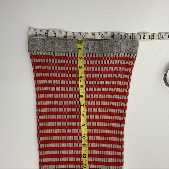 Paco Rabanne Strapless Stripe Knit Bodycon Dress Back Buttons Cotton Jacquard XS - Picture 5 of 10